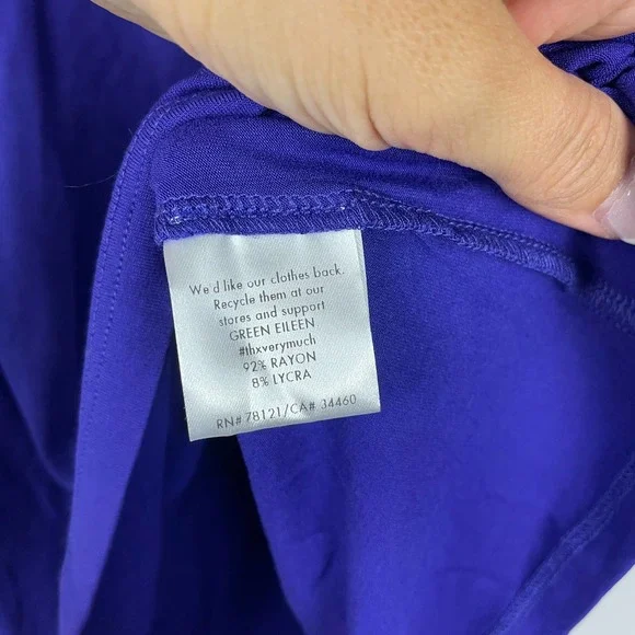 NWT Eileen Fisher Scoop Neck Tee Blue Violet Indigo Long Sleeve - Picture 10 of 14